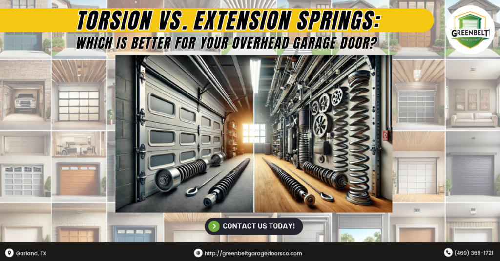 Torsion vs. Extension Springs: Which is Better for Your Overhead Garage Door? 1 Greenbelt Garage Doors Co 1