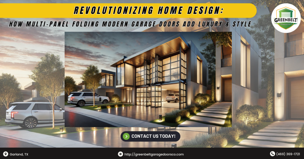 Revolutionizing Home Design: How Multi-Panel Folding Modern Garage Doors Add Luxury & Style 6 Greenbelt Garage Doors Co 2